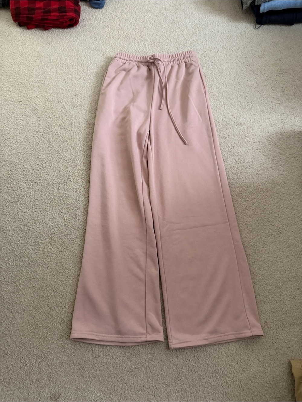 Wide Leg Drawstring Lounge Pants - Dusty Pink